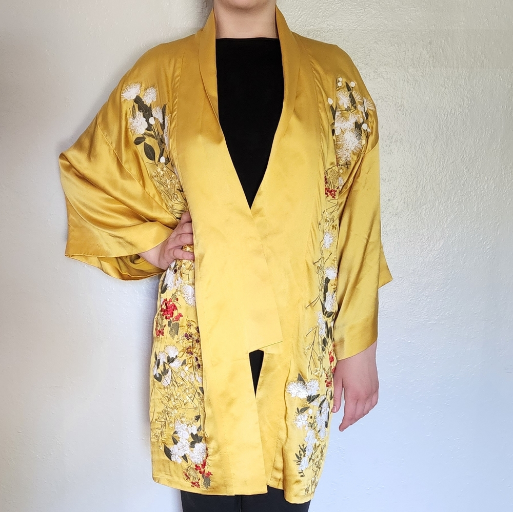 Alice Archer Gold Silk Kimono